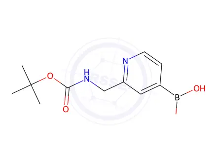 Chemical structure of (2-(((tert-Butoxycarbonyl)amino)methyl)pyridin-4-yl)boronic acid