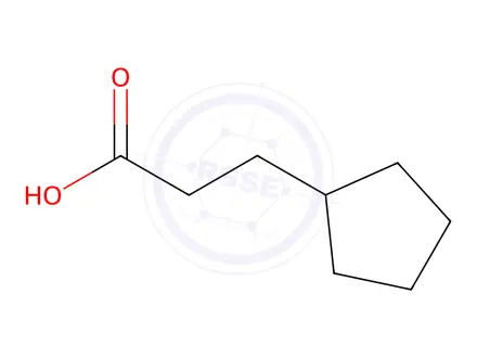 Chemical structure of Cyclopentanepropanoic acid Solution in Acetonitrile