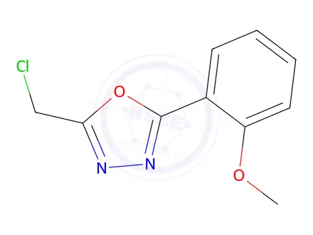 Chemical structure of 2-(chloromethyl)-5-(2-methoxyphenyl)-1,3,4-oxadiazole
