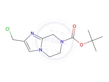 Chemical structure of tert-butyl 2-(chloromethyl)-6,8-dihydro-5H-imidazo[1,2-a]pyrazine-7-carboxylate