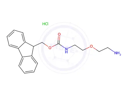 Chemical structure of Fmoc-2-(2-aminoethoxy)-ethylamine hydrochloride