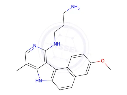 Chemical structure of 3-methoxy-7H-8-methyl-11-((3'-amino)propylamino)benzo(e)pyrido(4,3-b)indole