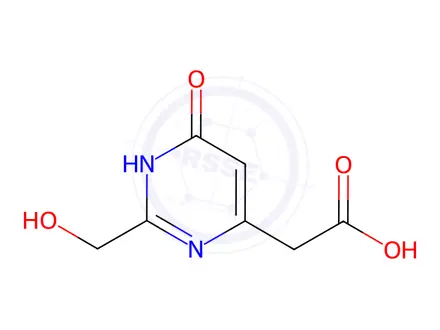 Chemical structure of 4-Pyrimidineacetic acid, 1,6-dihydro-2-(hydroxymethyl)-6-oxo-(9CI)