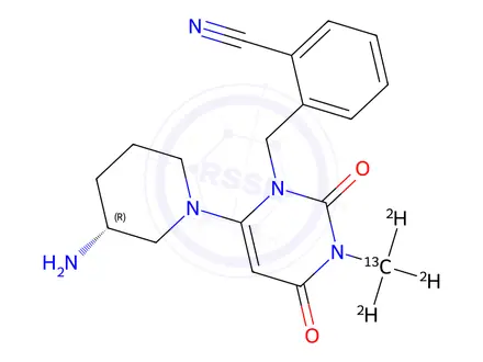 Chemical structure of Alogliptin-13C1,d3