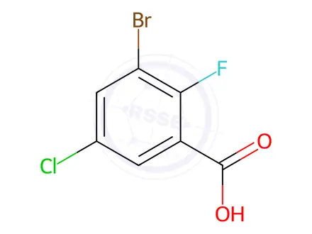Chemical structure of 3-Bromo-5-chloro-2-fluorobenzoic Acid