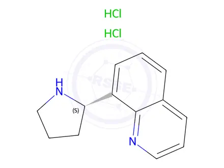 Chemical structure of (S)-8-(pyrrolidin-2-yl)quinoline dihydrochloride