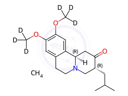 Chemical structure of (3R,11bR)-Tetrabenazine-D6