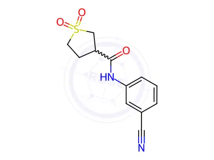 Chemical structure of n-(3-Cyanophenyl)tetrahydrothiophene-3-carboxamide 1,1-dioxide