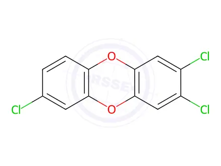 Chemical structure of 2,3,7-Trichlorodibenzo-p-dioxin