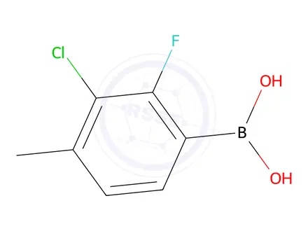 Chemical structure of (3-Chloro-2-fluoro-4-methylphenyl)boronic acid