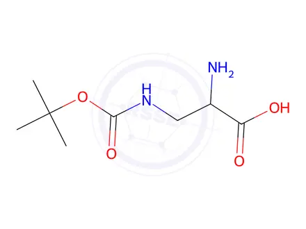 Chemical structure of 2-Amino-3-((tert-butoxycarbonyl)amino)propanoic acid