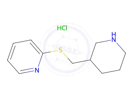 Chemical structure of 2-(Piperidin-3-ylmethylsulfanyl)-pyridine hydrochloride