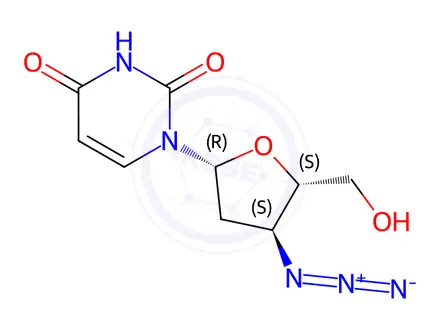 Chemical structure of 3'-Azido-2',3'-dideoxyuridine