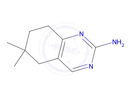 Chemical structure of 6,6-dimethyl-5,6,7,8-tetrahydroquinazolin-2-amine
