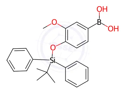 Chemical structure of Boronic acid, [4-[[(1,1-dimethylethyl)diphenylsilyl]oxy]-3-methoxyphenyl]-(9CI)