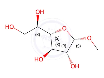 Chemical structure of .alpha.-D-Galactofuranoside, methyl