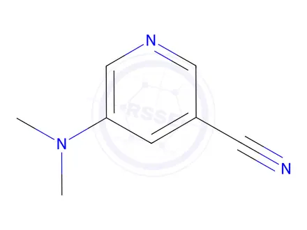 Chemical structure of 3-Pyridinecarbonitrile,5-(dimethylamino)-(9CI)