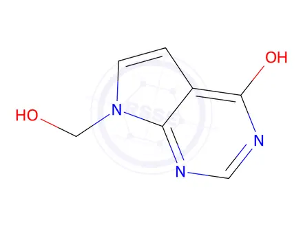 Chemical structure of 7-(hydroxymethyl)-7H-pyrrolo[2,3-d]pyrimidin-4-ol