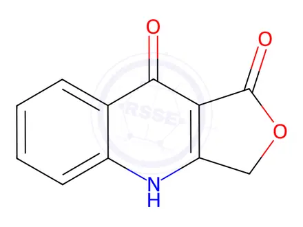 Chemical structure of Furo[3,4-b]quinolin-1(3H)-one, 9-hydroxy-