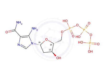 Chemical structure of 5-amino-1-(2'-deoxy-beta-ribofuranosyl)imidazole-4-carboxamide-5'-triphosphate