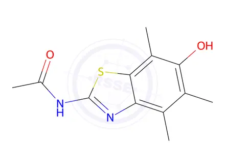 Chemical structure of Acetamide, N-(6-hydroxy-4,5,7-trimethyl-2-benzothiazolyl)-
