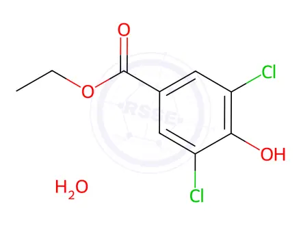 Chemical structure of Ethyl 3,5-Dichloro-4-Hydroxybenzoate Hydrate