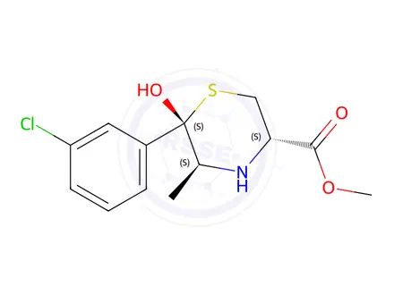 Chemical structure of Methyl (3S,5S,6S)-6-(3-chlorophenyl)-6-hydroxy-5-methylthiomorpholine-3-carboxylate