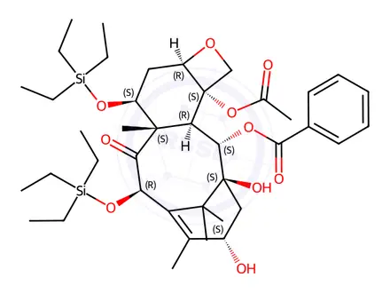 Chemical structure of 7,10-Bis[O-(triethylsilyl)]-10-deacetyl Baccatin III