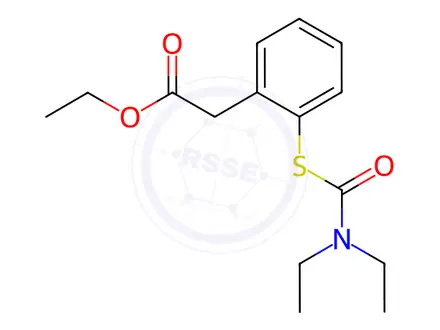 Chemical structure of Ethyl [2-Diethylaminocarbonylthio)]phenylacetate