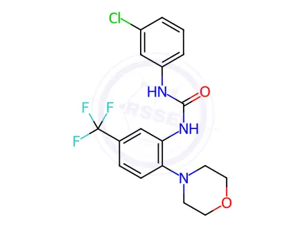 Chemical structure of 1-(3-chlorophenyl)-3-(2-morpholin-4-yl-5-(trifluoromethyl)phenyl)urea