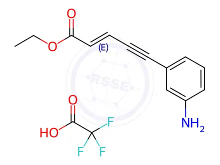 Chemical structure of (E)-5-(3-Aminophenyl)-2-penten-4-ynoic Acid Ethyl Ester Trifluoroacetic Acid Salt