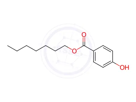Chemical structure of 4-Hydroxybenzoic acid-n-heptyl ester