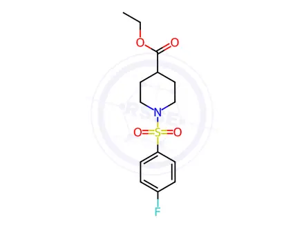 Chemical structure of ethyl 1-(4-fluorophenyl)sulfonylpiperidine-4-carboxylate