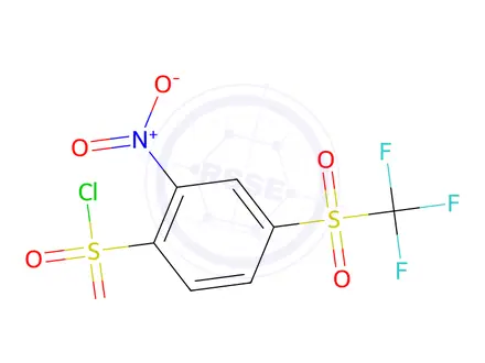 Chemical structure of 2-Nitro-4-trifluoromethanesulfonylbenzene-1-sulfonyl Chloride