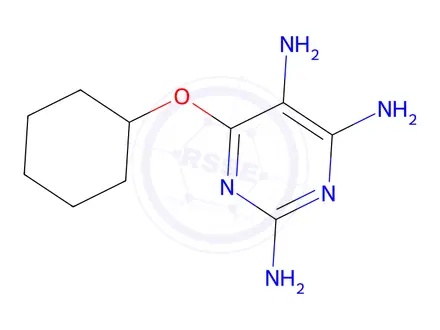 Chemical structure of 6-CYCLOHEXYLOXYPYRIMIDINE-2,4,5-TRIAMINE