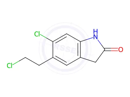 Chemical structure of 6-Chloro-5-(2-chloroethyl)oxindole