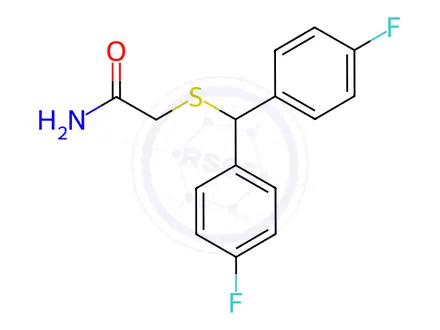 Chemical structure of Acetamide, 2-[[bis(4-fluorophenyl)methyl]thio]-
