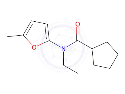Chemical structure of N-Ethyl-N-(5-methylfuran-2-yl)cyclopentanecarboxamide