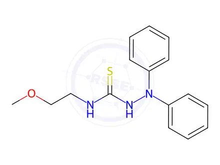 Chemical structure of N-(2-Methoxyethyl)-2,2-diphenylhydrazine-1-carbothioamide