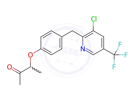 Chemical structure of 3-(4-{[3-chloro-5-(trifluoromethyl)-2-pyridinyl]methyl}phenoxy)-2-butanone