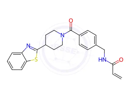 Chemical structure of N-({4-[4-(1,3-benzothiazol-2-yl)piperidine-1-carbon yl]phenyl}methyl)prop-2-enamide