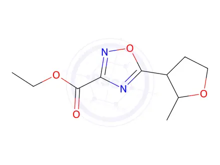 Chemical structure of Ethyl 5-(2-methyltetrahydrofuran-3-yl)-1,2,4-oxadiazole-3-carboxylate