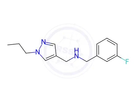 Chemical structure of 1-(3-fluorophenyl)-N-[(1-propyl-1H-pyrazol-4-yl)methyl]methanamine