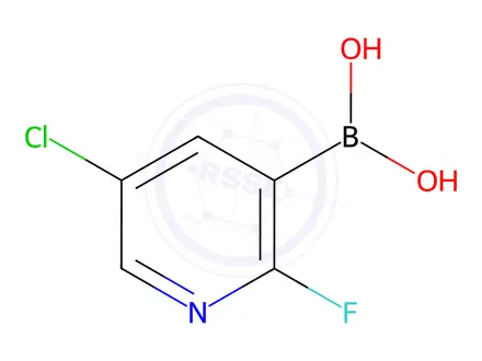 Chemical structure of (5-chloro-2-fluoropyridin-3-yl)boronic acid