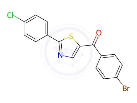 Chemical structure of (4-Bromophenyl)[2-(4-chlorophenyl)-1,3-thiazol-5-yl]methanone