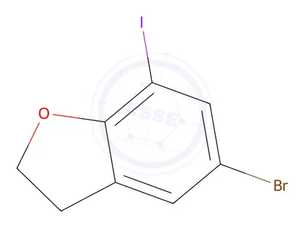 Chemical structure of 5-Bromo-7-iodo-2,3-dihydrobenzofuran
