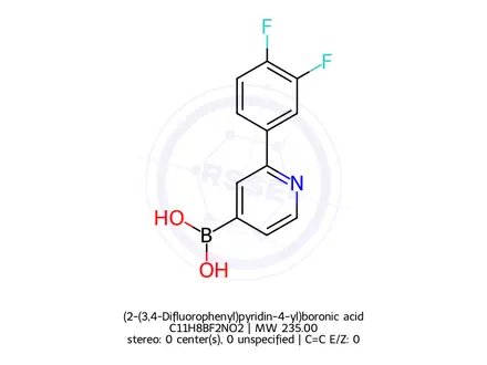 Chemical structure of (2-(3,4-Difluorophenyl)pyridin-4-yl)boronic acid