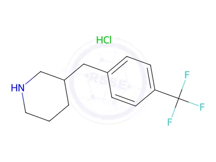 Chemical structure of 3-(4-(Trifluoromethyl)benzyl)piperidinehydrochloride