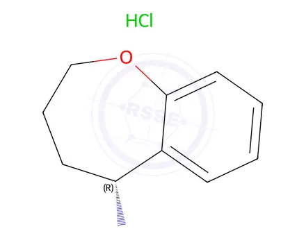 Chemical structure of (R)-2,3,4,5-Tetrahydrobenzo[b]oxepin-5-amine hydrochloride