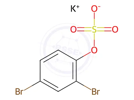 Chemical structure of 2,4-dibromo-Phenol 1-(hydrogen sulfate) potassium salt